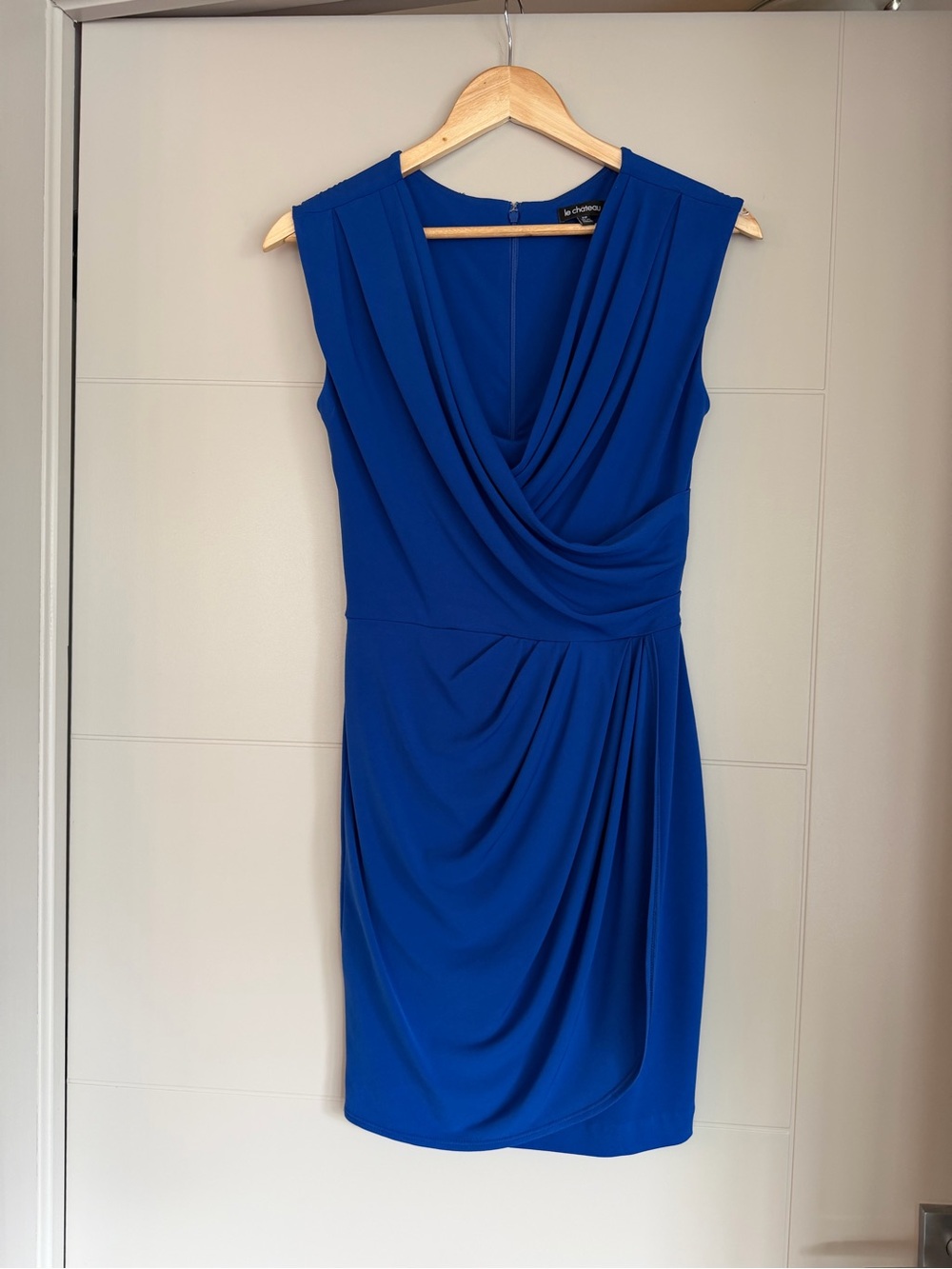 Le Château Cobalt Blue Ruched Cocktail Dress | Made in Canada | Size Small - Picture 2 of 7